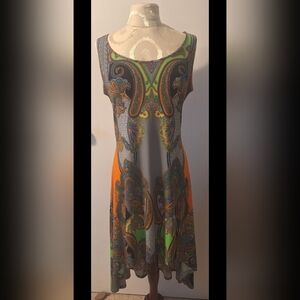 Vibrant Paisley High Low Dress